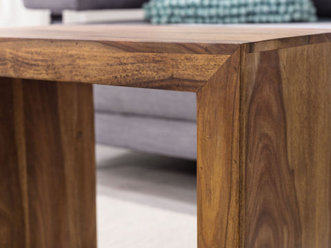 Rootz Satztische – 3er-Set – Massivholz Sheesham – Dunkelbraun – Landhausstil – Wohnzimmer-Beistelltische