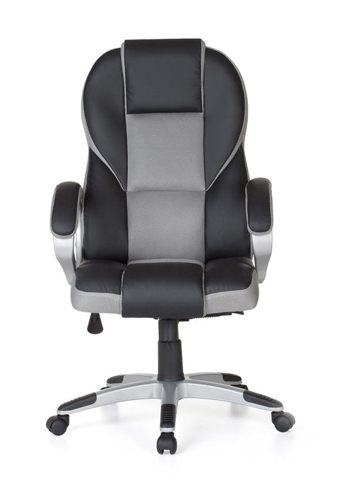 Rootz Gaming Chair - Gray - Racer Chair with Armrest - Racing Desk Chair - Modern Gamer Design - Swivel Chair with Rocker Function (Up to 120kg)