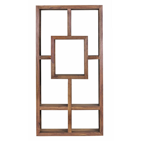 Rootz Bookcase - Solid Wood Sheesham - Standing Shelf in Country Style - Design with Storage Trays - 90 x 180 cm