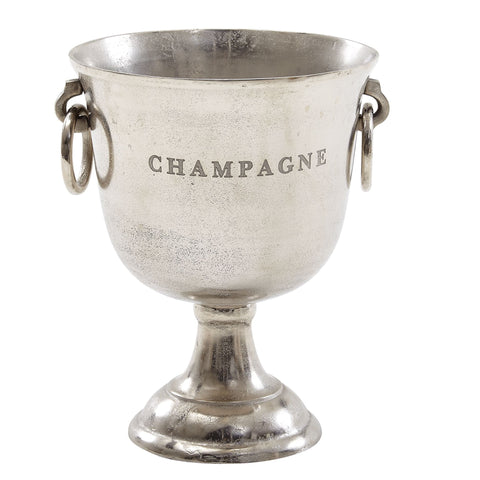 Rootz Silver Champagne Cooler - Large Aluminum Beverage Cooler - Bottle Cooler for Champagne, Wine, and Sparkling Wine - Tabletop Champagne Chiller - 28.5x37.5x28.5 cm