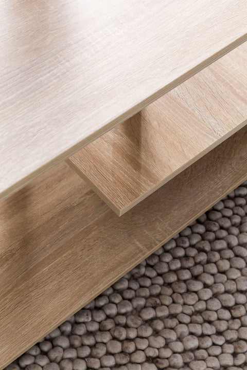 Rootz Drehbarer Couchtisch – Sonoma – Rollen – Design mit Stauraum – 105 x 48,5 x 60 cm 