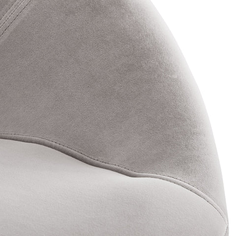 Rootz Dining Chair - Velvet Light Gray - Kitchen Chair - Golden Legs - Shell Chair Fabric - Metal - Upholstered Design