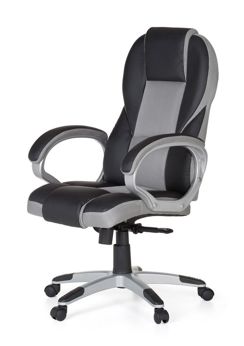 Rootz Gaming Chair - Gray - Racer Chair with Armrest - Racing Desk Chair - Modern Gamer Design - Swivel Chair with Rocker Function (Up to 120kg)