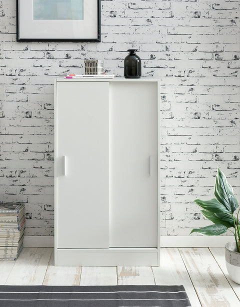 Rootz Wood Filing Cabinet - Modern Design Multipurpose Cabinet - Office Storage Solution - Hallway Chest of Drawers - Small White Storage Cabinet - White - 60x107.5x28.5cm
