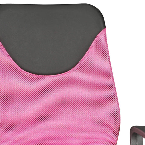Rootz Swivel Chair - Children's Desk - Black & Pink - Backrest - Ergonomic & Height Adjustable