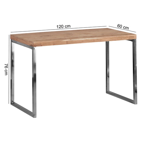 Rootz Schreibtisch – Akazienholz – Computertisch mit Metallbeinen – Rustikaler Laptoptisch – 120 x 60 cm