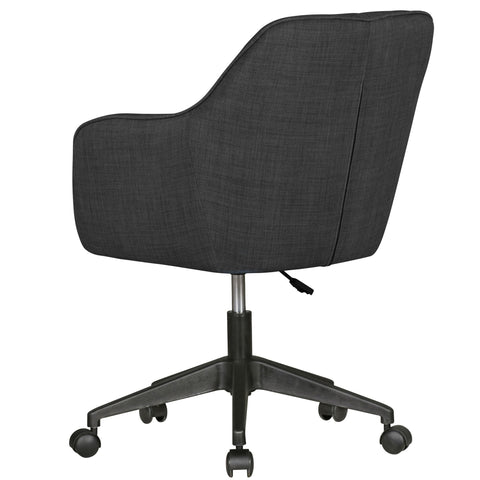 Rootz Desk Chair - Anthracite Fabric - Design Swivel Chair with Backrest - Retro Office Chair with Casters - Comfortable Designer Shell Chair - PC Chair, Desk Chair, Office Chair - 120kg Load Capacity