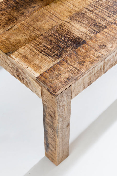 Rootz Tisch – Massivholz – natürliches Mangoholz – rustikaler Couchtisch im Landhausstil – Wohnzimmertisch aus Massivholz – 110 x 60 x 47 cm 