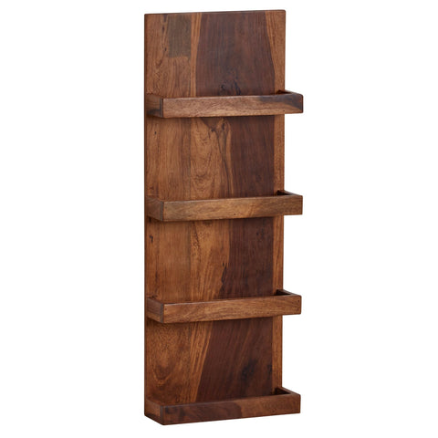 Rootz Wall Shelf - Modern Floating Hanging Shelf - Large Design for Living Room - Bookshelf Wall Mount - Solid Sheesham Wood - 30x80x10 cm