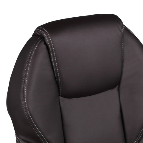 Rootz Office Chair - Brown Leatherette - X-XL Executive Armchair - 120KG Swivel Chair with Armrests - Desk Chair