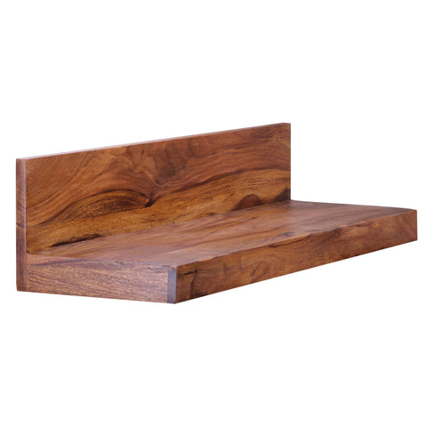 Rootz Wall Shelf - Solid Wood Sheesham - 80 cm - Country Style Hanging Shelf - Natural Product
