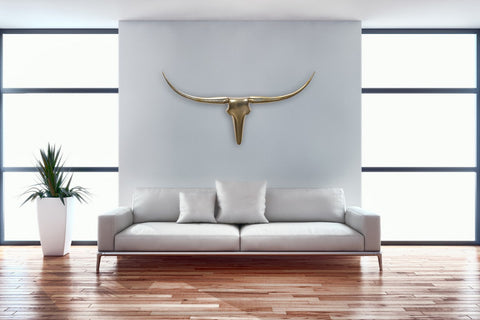 Rootz Bull Antler Decor – Wanddekoration – Goldenes Aluminium Bull Antler – 125 cm