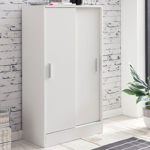 Rootz Wood Filing Cabinet - Modern Design Multipurpose Cabinet - Office Storage Solution - Hallway Chest of Drawers - Small White Storage Cabinet - White - 60x107.5x28.5cm