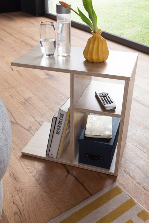 Rootz Holz-Beistelltisch – Sonoma – Design-Beistelltisch für Sofa – kleiner moderner Couchtisch – quadratischer Couchtisch – hoher Sofatisch – 50 x 50 x 30 cm 