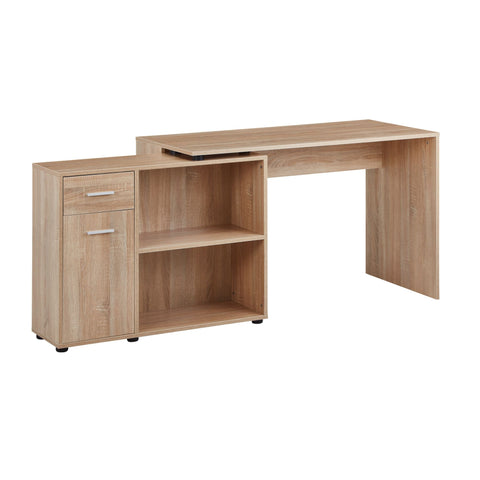 Rootz Eckschreibtisch mit Regal – Sonoma Design – Moderner Büroschreibtisch für Arbeitszimmer und Heimbüro – 120 x 75,5 x 106,5 cm 