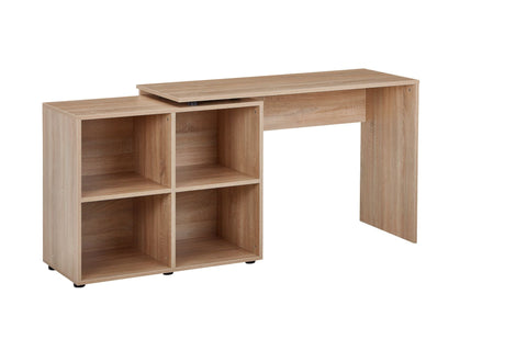 Rootz Eckschreibtisch mit Regal – Sonoma Design – Moderner Büroschreibtisch für Arbeitszimmer und Heimbüro – 117 x 75,5 x 88 cm 