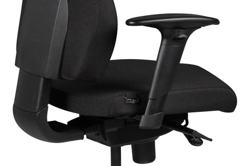 Rootz Desk Chair - Black Fabric - Modern Executive Chair - Swivel Chair with Synchronous Mechanism - Work Chair with Headrest (120kg) - Height-Adjustable Office Armchair with Rocker Function