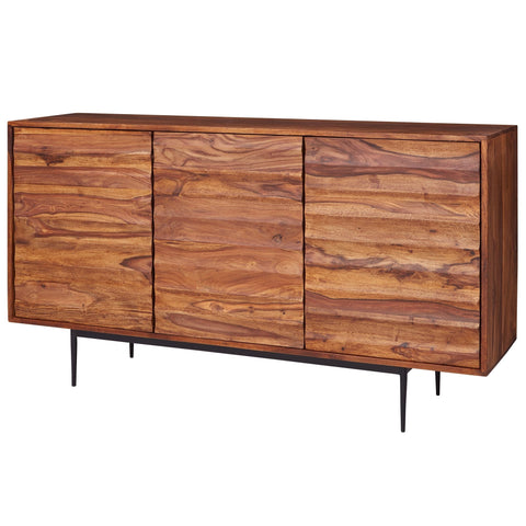 Rootz Sideboard - Sheesham Wood - Rustic Chest of Drawers - Large Design with 3 Doors - 150x81x41cm