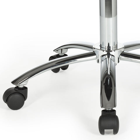 Rootz Work Stool - Black Fabric Design - Ottoman with Castors - Roll Stool - Upholstered - Backrest-Free - XL