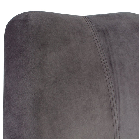 Rootz Bar Stools - Dark Gray/Black -  Set of 2 - Design Velvet Barstools - Solid Wood Scandinavian (2 Pieces) - Counter Stools with Backrest - Seat Height 77cm