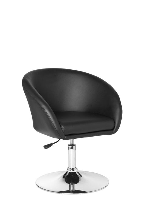 Rootz Lounge Fauteuil - Zwart Synthetisch Leer - Draaibaar - Modern Design - Eetkamerstoel - Clubstoel