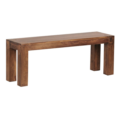 Rootz Dining Room Bench - Solid Wood Sheesham - Natural Country House Style - Kitchen Bench - 120x45x35cm