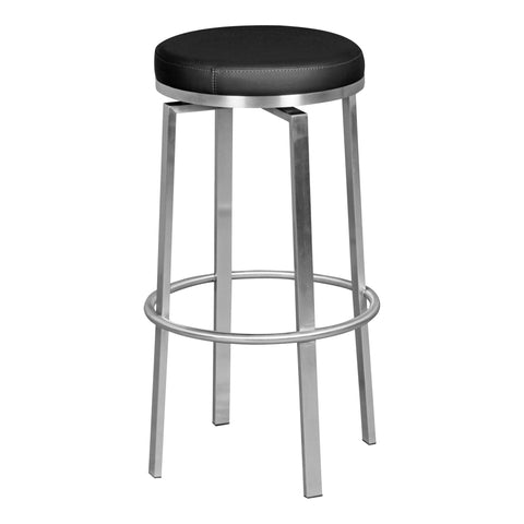 Rootz Bar Stool - Durable M8 - Black Stainless Steel Bar Stool - Modern Bar Chair - Swivel Counter Stool with Legs