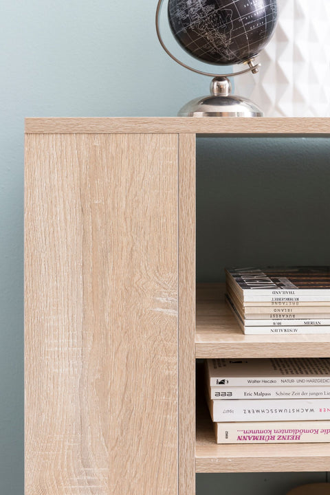 Rootz Trolley Shelf - Sonoma - Wood Trolley with Wheels - Slim Kitchen and Telephone Table - 60x35x75cm