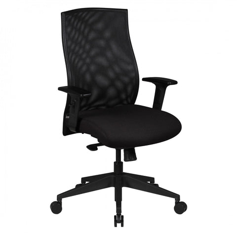 Rootz Office Chair Cover - Black Fabric - Design Executive Chair - Armrest - Swivel Chair - Upholstery (120kg)