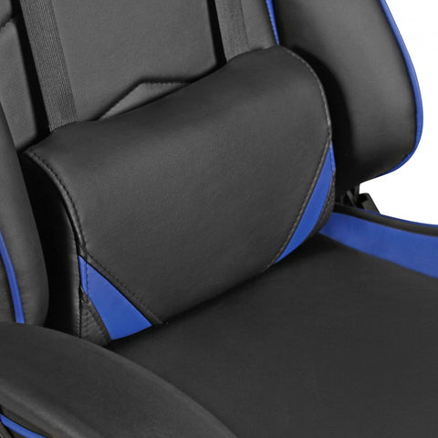Rootz Office Chair - Black & Blue Leather-Look - Desk Chair - Executive Chair - Gaming Chair - Swivel Chair with Sport Racing Optics