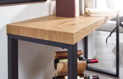 Rootz Consoletafel - Design Hal Dressoir - Smalle Opbergtafel - Lange Hoge Ingangstafel - Eiken Decor - Zwart - 120x39x75,5 cm 