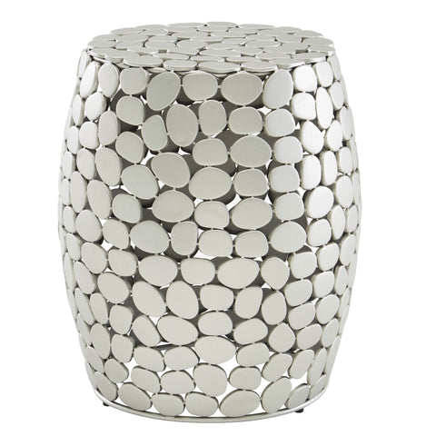 Rootz Side Table - Round Metal Coffee Table - Modern Living Room Table - High Coffee Table - Aluminum Silver - 40x40x46 cm