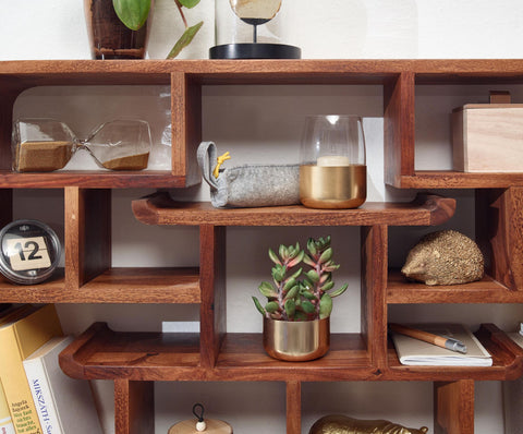 Rootz Wall Shelf - Modern Floating Hanging Shelf - Large Design for Living Room - Bookshelf Wall Mount - Solid Sheesham Wood - 30x80x10 cm