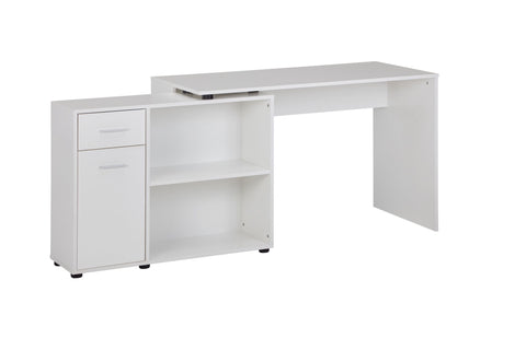 Rootz Eckschreibtisch mit Regal – Weißes Design – Moderner Büroschreibtisch für Arbeitszimmer und Heimbüro – 120 x 75,5 x 106,5 cm 