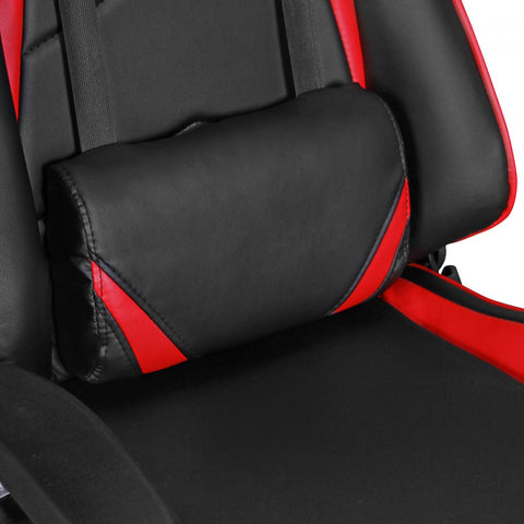 Rootz Office Chair - Black & Red Leather-Look - Desk Chair - Executive Chair - Gaming Chair - Swivel Chair with Sport Racing Optics