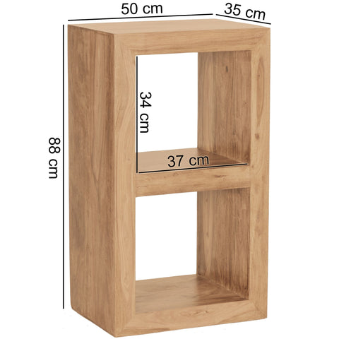 Rootz Stand Shelf - Acacia Wood - 2 Shelves - Natural Country House Style - 88cm High