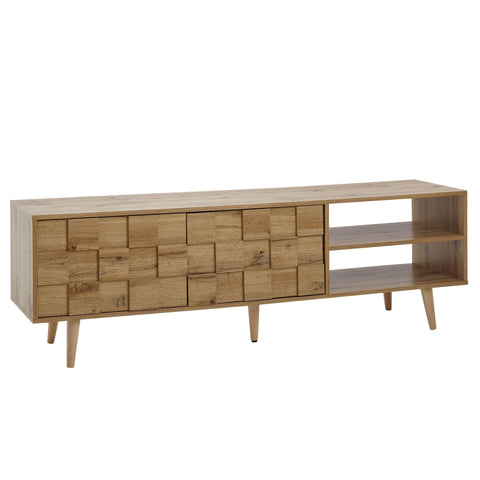 Rootz TV Stand - Lowboard - TV Dresser with Two Doors - Modern High Design TV Cabinet - Living Room TV Stand - Oak Wood -  160x51x40 cm