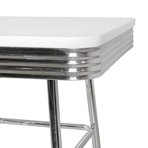 Rootz Vierkante Bartafel - American Diner Style - MDF Hout &amp; Aluminium Design - Retro USA Bistro Partytafel - 60 x 60 cm