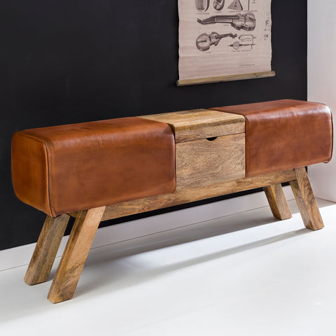 Rootz Storage Box Bench - Design Brown - Chest of Drawers - Wardrobe Bench Stool - 120 x 29 x 53 cm