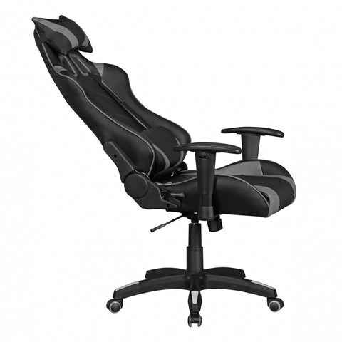 Rootz Rootz Office Chair leather look black - gray desk chair executive chair Gaming Chair swivel chair Sport Racing Optics