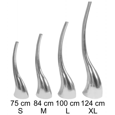 Rootz Aluminum Vase - Curved Shape - 124 cm Tall Standing Vase - Modern Design Decoration - XL