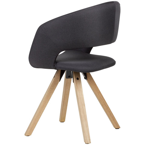 Rootz Dining Chair - Black Fabric - Solid Wood Retro - Kitchen Chair with Backrest - Upholstered - Max Load 110kg