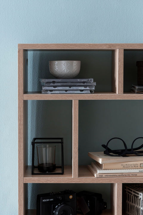 Rootz Wall Shelf - Sonoma Oak - Modern Wooden Hanging Shelf - Design Floating Wall Board - Decorative Shelf for Living Room - Narrow Bookcase - 75x51x16cm