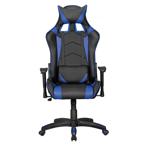 Rootz Office Chair - Black & Blue Leather-Look - Desk Chair - Executive Chair - Gaming Chair - Swivel Chair with Sport Racing Optics