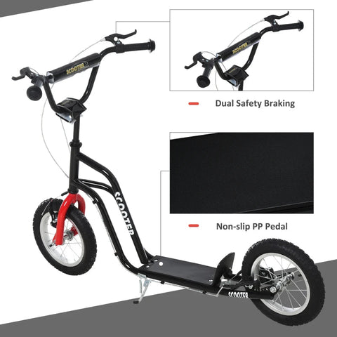 Rootz Scooter für Kinder – Schwarz – Stahl, Aluminium, Gummi – 47,24 cm x 22,83 cm x 31,49 cm