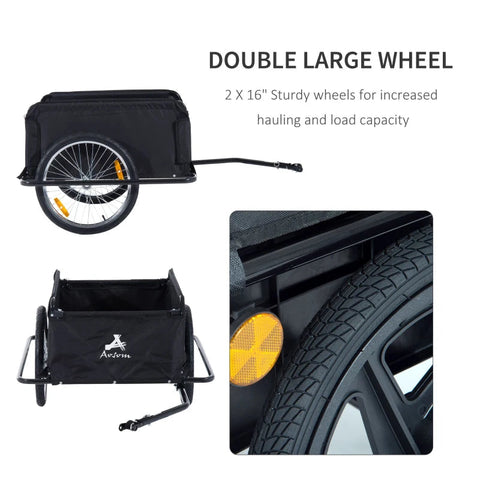 Rootz Transport Trailers For Bicycles - Red, Black - Fabric, Steel - 55.12 cm x 34.65 cm x 23.62 cm