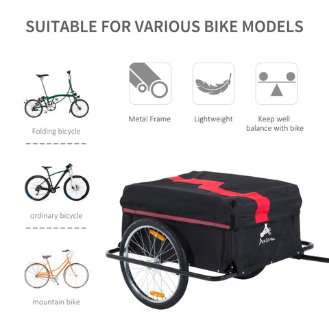 Rootz Transport Trailers For Bicycles - Red, Black - Fabric, Steel - 55.12 cm x 34.65 cm x 23.62 cm