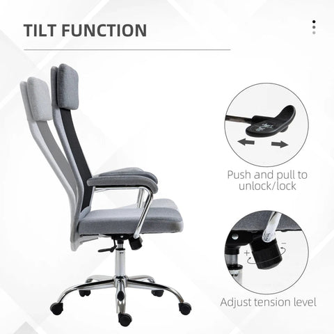 Rootz Office Chair with Ergonomic Design - Light Grey, Black - Foam, Nylon, Steel - cm x 25.59 cm x 46.85 cm