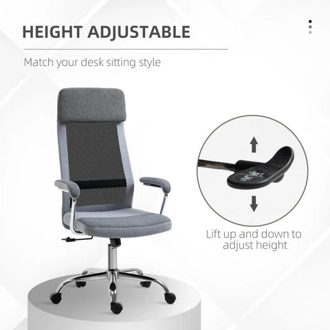 Rootz Office Chair with Ergonomic Design - Light Grey, Black - Foam, Nylon, Steel - cm x 25.59 cm x 46.85 cm