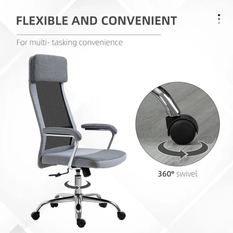 Rootz Office Chair with Ergonomic Design - Light Grey, Black - Foam, Nylon, Steel - cm x 25.59 cm x 46.85 cm
